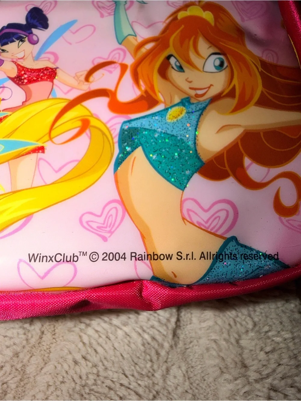 Vintage 2004 Winx Club Pink Mini Shoulder Purse Bag Crossbody Rainbow Srl
